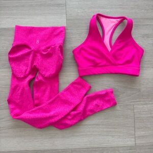 Victoria's Secret Vibrant Pink Sports Bra and Leggings Set